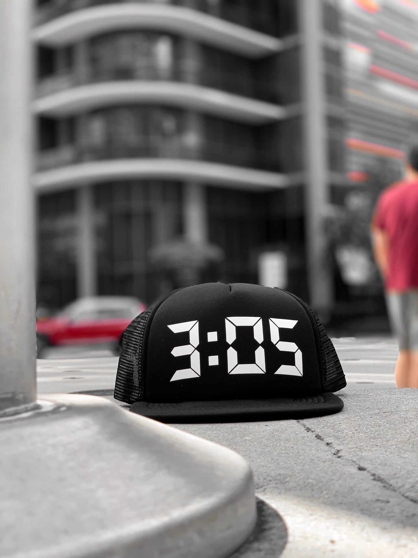Black 3:05 trucker